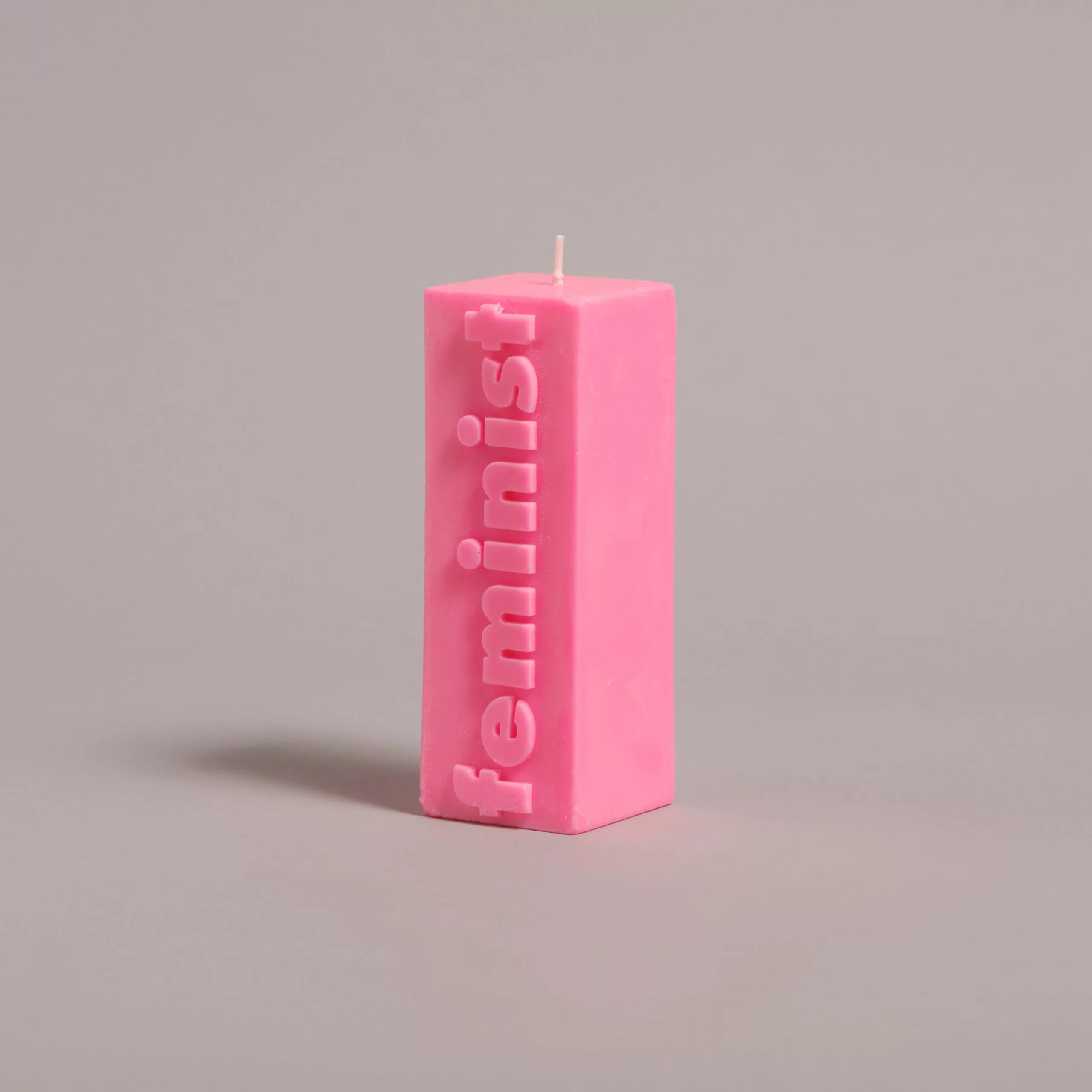Flamingo Candles Feminist Slogan Pillar Candle 4 Flamingo Candles Feminist Slogan Pillar Candle - Image 2