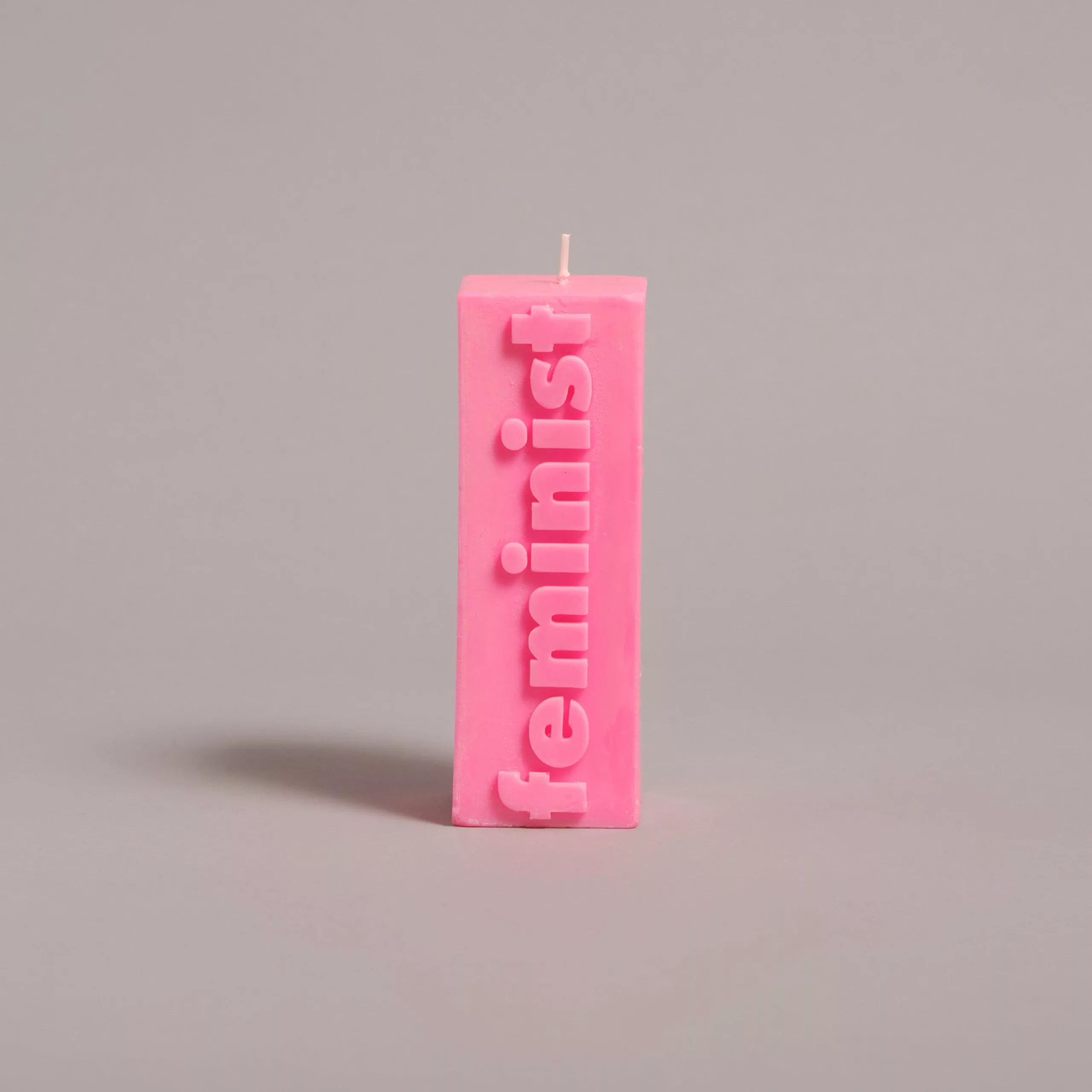 Flamingo Candles Feminist Slogan Pillar Candle 3 Flamingo Candles Feminist Slogan Pillar Candle
