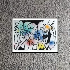 Hand-finished Spray Paint Three Figures Screen Print From Hart Club