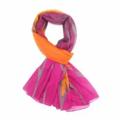 Pure Fashions Geo Shapes Scarf Hot Pink