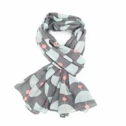 Pure Fashions Retro Shapes Grey Scarf