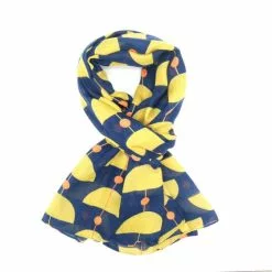 Pure Fashions Retro Shapes Scarf Navy & Yellow