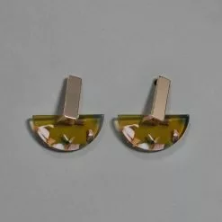 Big Metal Ltd Florentine Half Disc Earrings