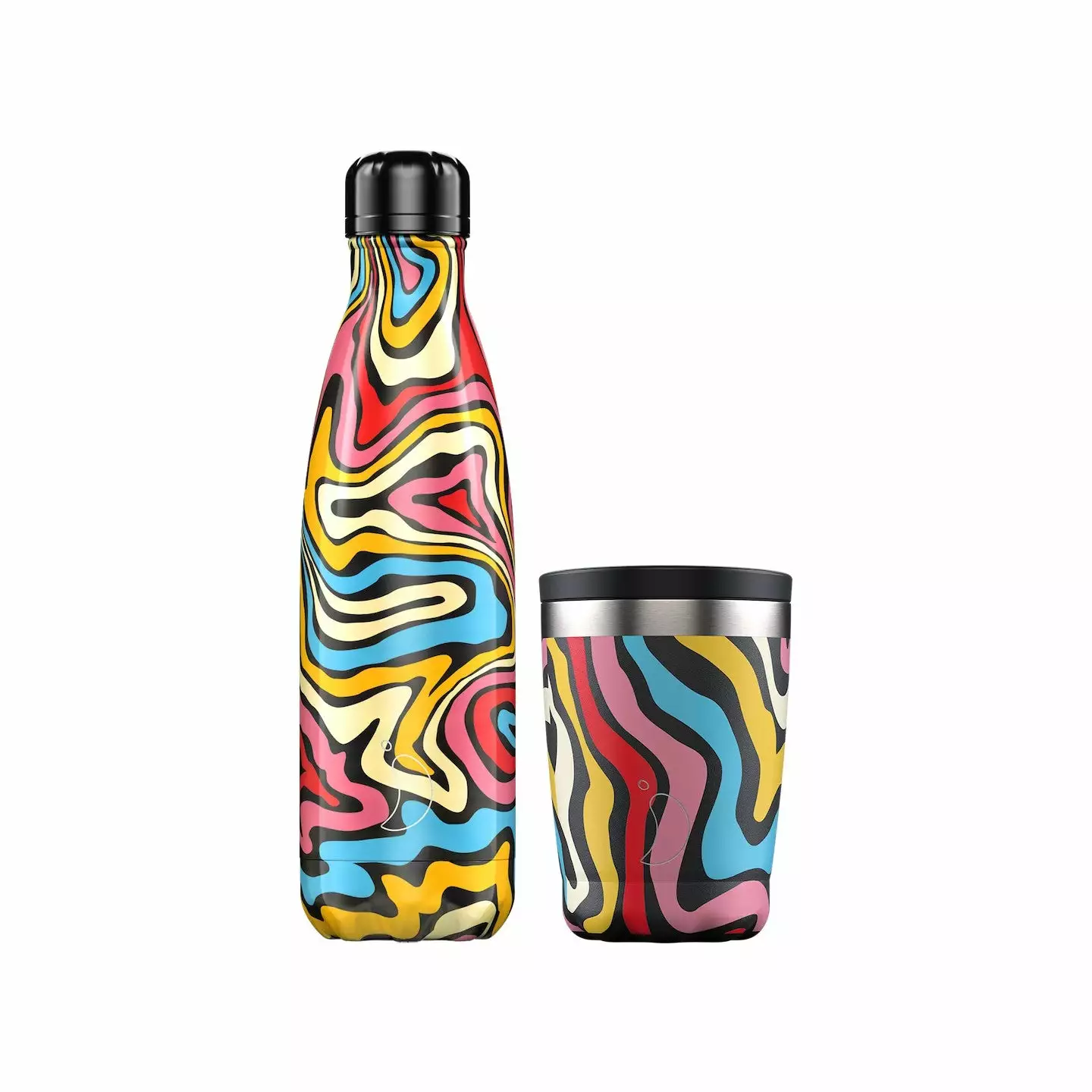 Chilly's Bottles Psychedelic Dream Bottle & Coffee Cup Set By Chilly's 3 Chilly's Bottles Psychedelic Dream Bottle & Coffee Cup Set By Chilly's