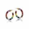 Big Metal Ltd Claire Pastel Multicoloured Enamel Hoop Earrings -Prints shop ClaireMulticolouredPastel