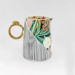 5025 Lifestyle T/a House Of Disaster Eden Stripes Ceramic Milk Jug -Prints shop EDEJUG 1