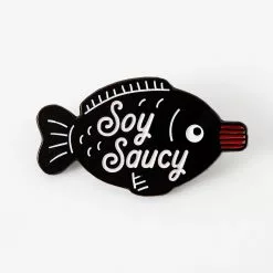 PUNKY PINS Soy Saucy Fish Enamel Pin Badge