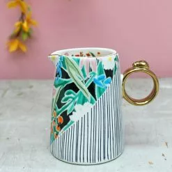 5025 Lifestyle T/a House Of Disaster Eden Stripes Ceramic Milk Jug -Prints shop Ede Jug 1