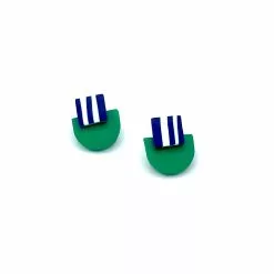 Dominika Gorna T/a Love Kiki Designs Alice Neel Blue Stripes & Teal Studs