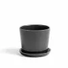 Hay A/S Anthracite Botanical Pot And Saucer -Prints shop HAY541100 BotanicalFamilySetManthracite