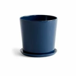Hay A/S Dark Blue Botanical Pot And Saucer