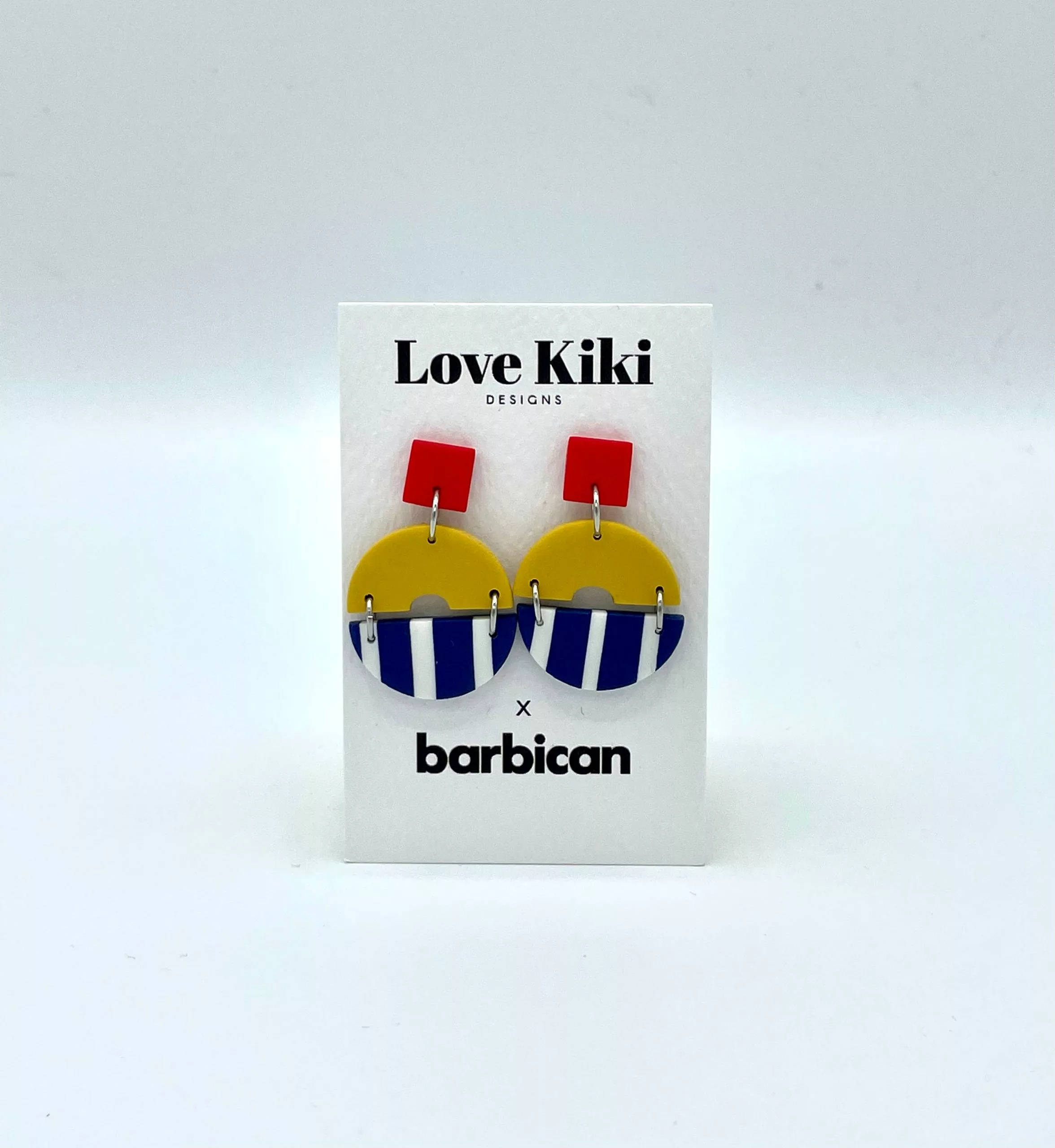 Dominika Gorna T/a Love Kiki Designs Alice Neel Red, Yellow & Stripes Circular Drop Earrings 4 Dominika Gorna T/a Love Kiki Designs Alice Neel Red, Yellow & Stripes Circular Drop Earrings - Image 2