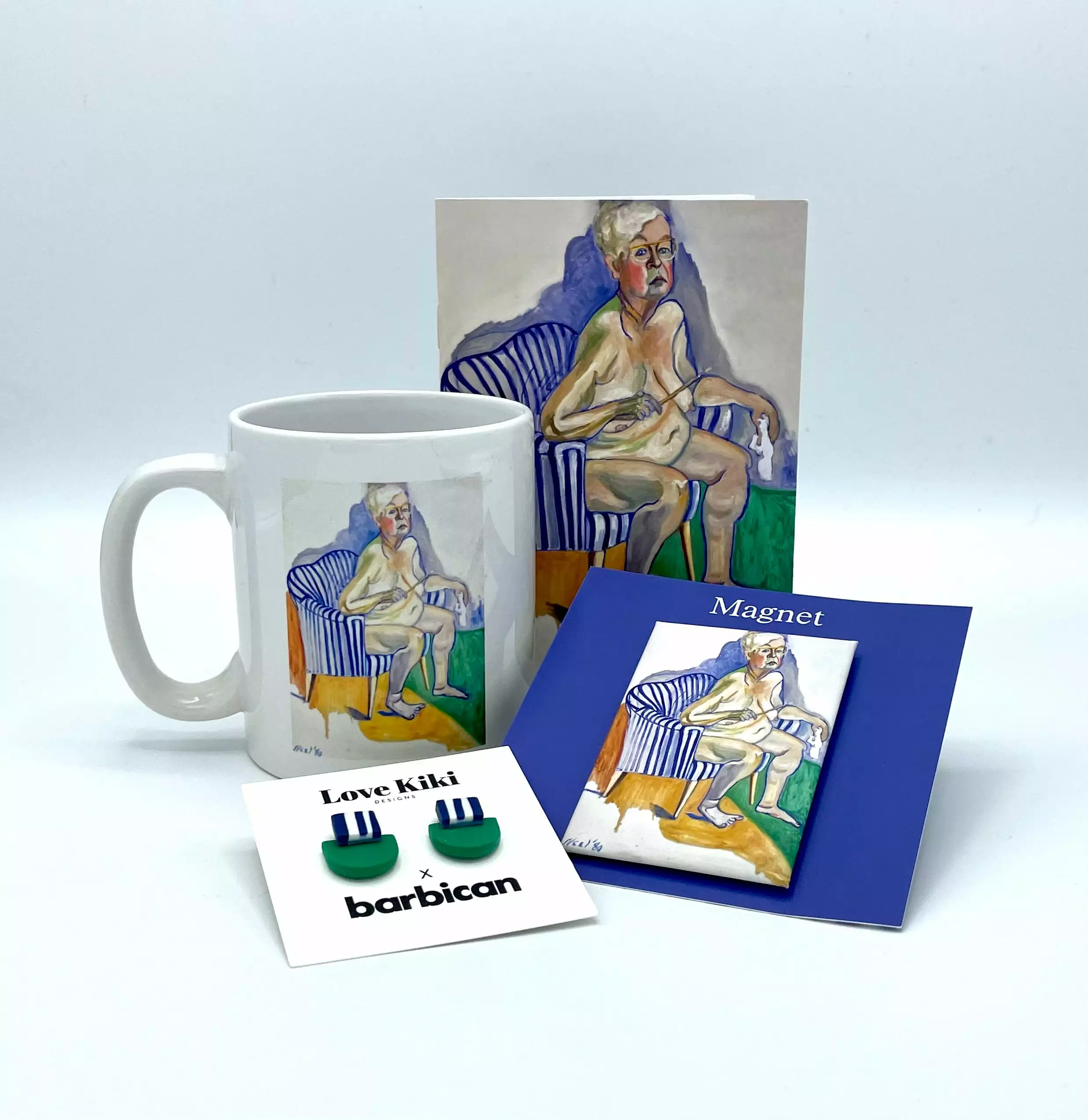 Dominika Gorna T/a Love Kiki Designs Alice Neel Blue Stripes & Teal Studs 5 Dominika Gorna T/a Love Kiki Designs Alice Neel Blue Stripes & Teal Studs - Image 3