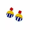 Dominika Gorna T/a Love Kiki Designs Alice Neel Red, Yellow & Stripes Circular Drop Earrings 2 Dominika Gorna T/a Love Kiki Designs Alice Neel Red, Yellow & Stripes Circular Drop Earrings -Prints shop IMG 1109