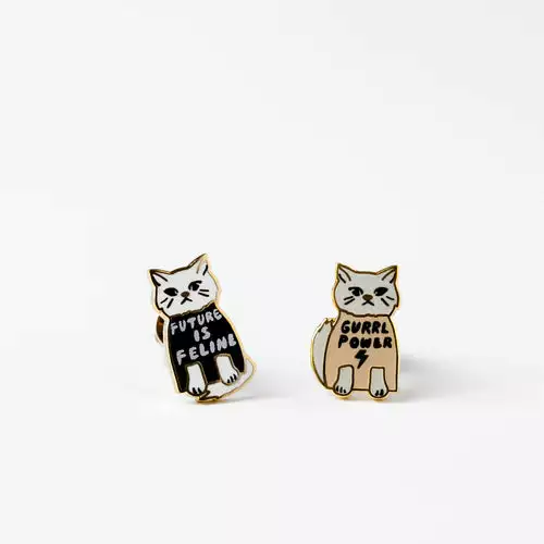 Guild Of Master Craftsman Publications Ltd Cat Gurrrl Power Stud Earrings 4 Guild Of Master Craftsman Publications Ltd Cat Gurrrl Power Stud Earrings - Image 2