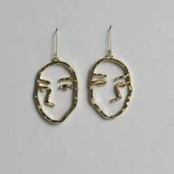 Big Metal Ltd Juliette Face Earrings