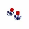Dominika Gorna T/a Love Kiki Designs Alice Neel Red & Blue Stripes Drop Earrings -Prints shop RedBlue