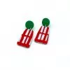 Dominika Gorna T/a Love Kiki Designs Alice Neel Green & Red Checked Drop Earrings -Prints shop RedGreen1