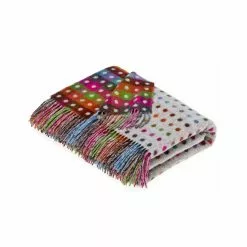 Abraham Moon & Sons Ltd Rainbow Multi Spot Blanket Grey Multi