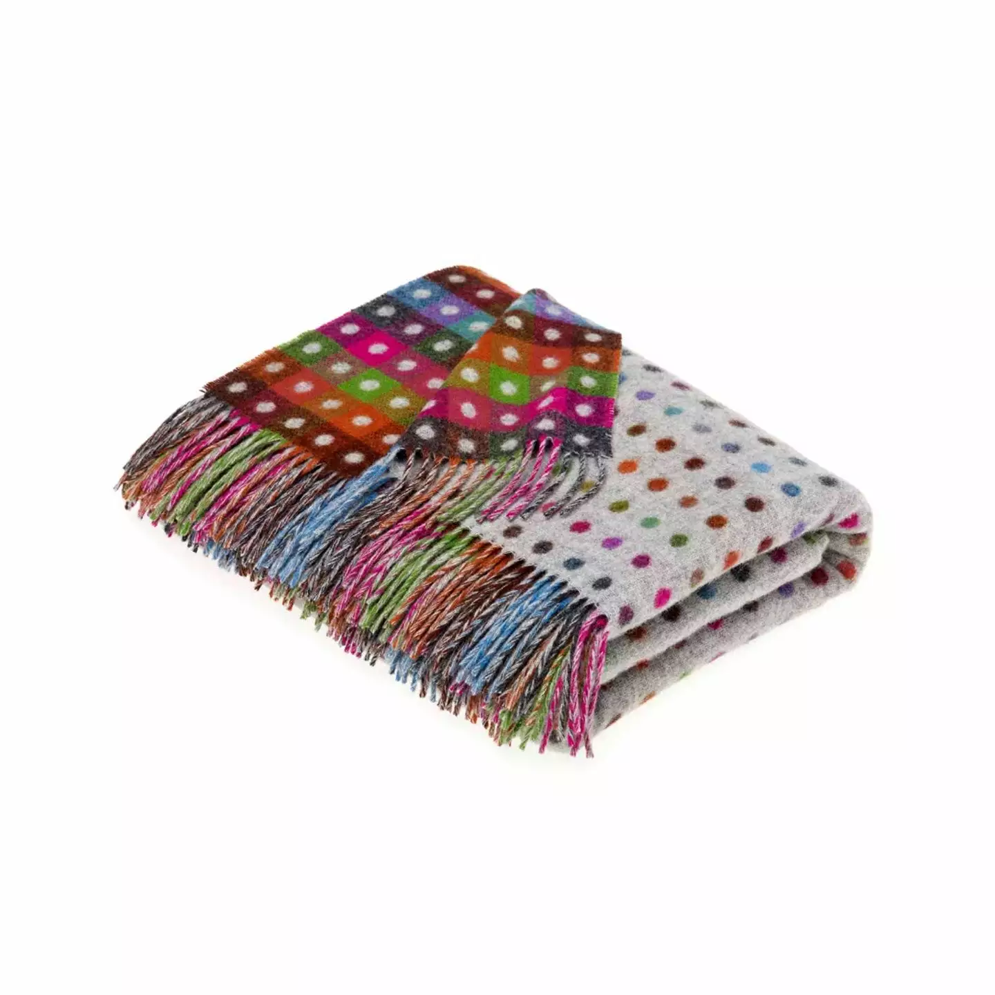 Abraham Moon & Sons Ltd Rainbow Multi Spot Blanket Grey Multi 3 Abraham Moon & Sons Ltd Rainbow Multi Spot Blanket Grey Multi