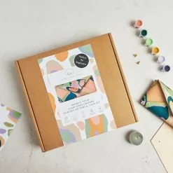 Esther Keen T/a Leather Needle Thread Marble Your Own Glasses Case Kit Muted Colourway