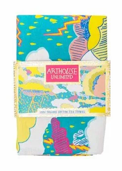 Arthouse Unlimited Sure Azure Can Be Clouds Tea Towel