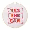 Cotton Clara Yes She Can Embroidery Kit