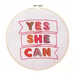Cotton Clara Yes She Can Embroidery Kit